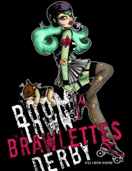 BoomTown Brawlettes Roller Derby League logo