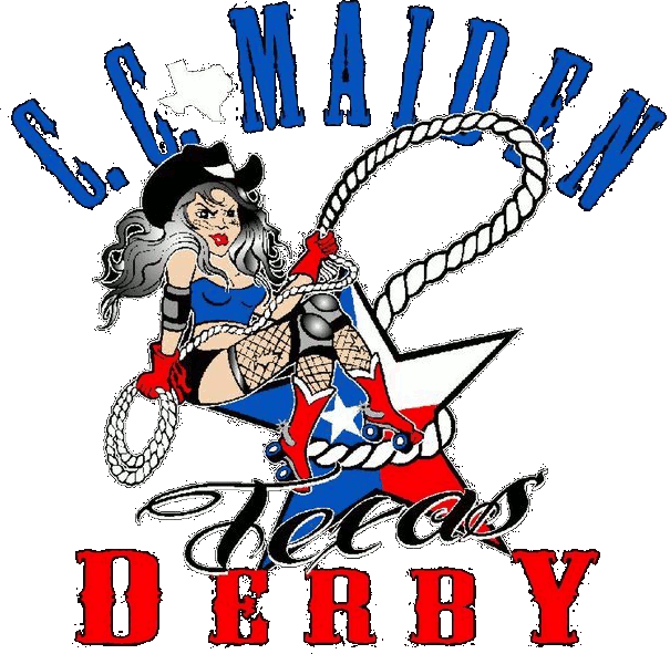 C.C. Maiden Texas Roller Derby logo
