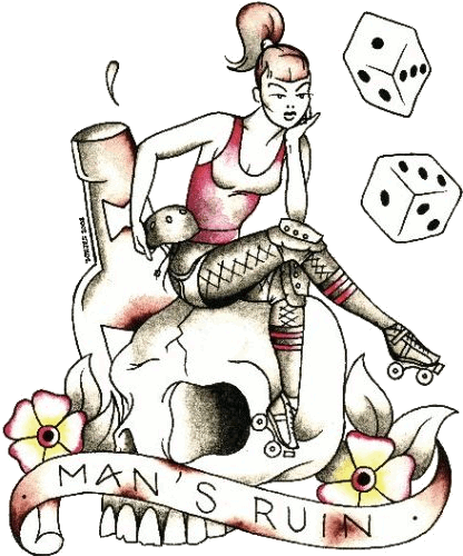 Mans Ruin Roller Derby logo